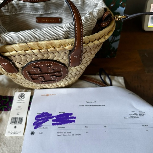 Tory Burch ELLA STRAW MINI BASKET (summer bag) - Picture 7 of 13